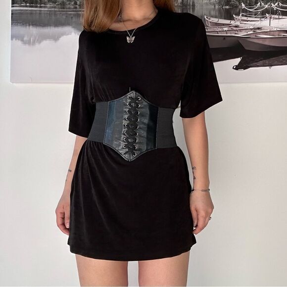 Vintage Tops - 90s ROmantic goth slinky Flowy Blouse